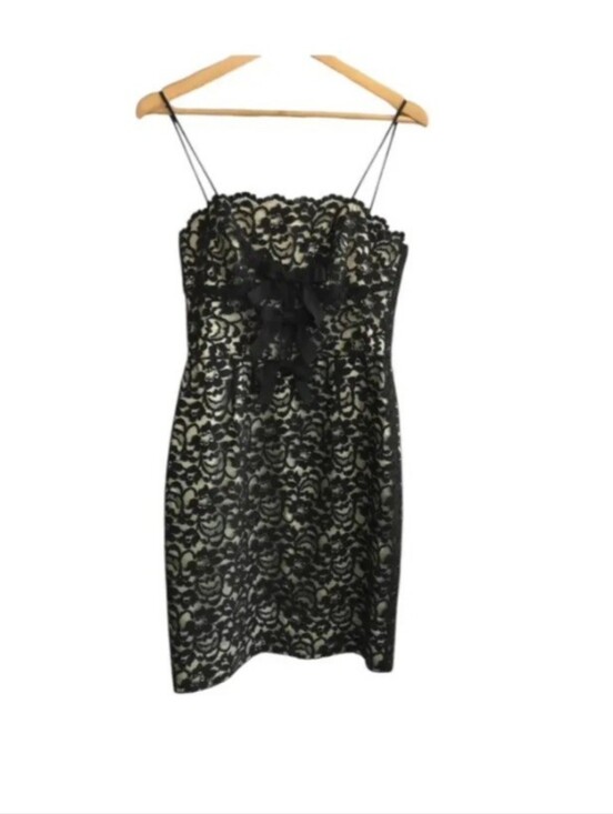 BE COOL Dresses & Skirts - BE COOL Black Lace Strapless Cocktail Dress SIZE large